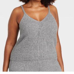 826 WOMENS GRAY 2X SWEATER PAJAMA TANK BY AUDEN